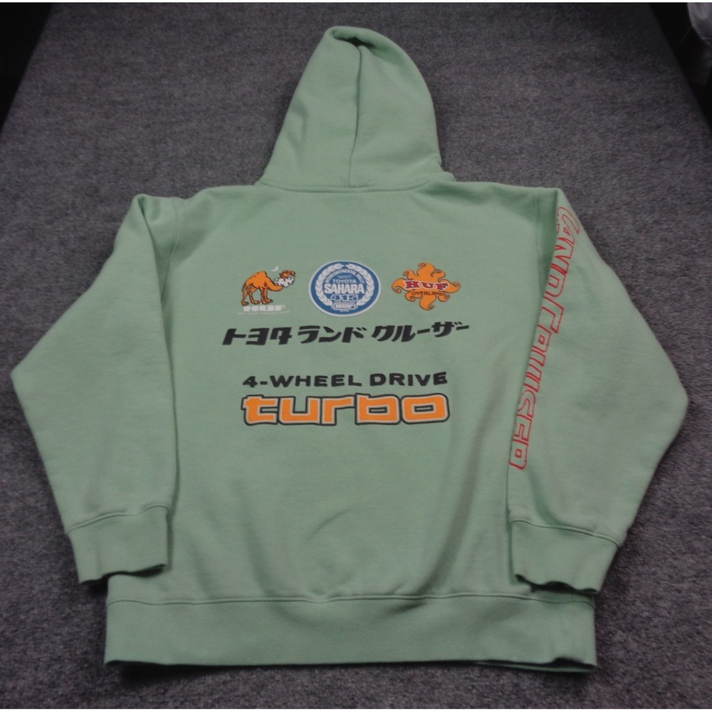 HUF x Toyota Land Cruiser Sahara Intercontinental Rally Pullover Hoodie M Green